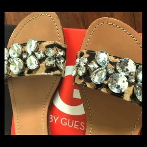 Rhinestone Leopard Print Sandal